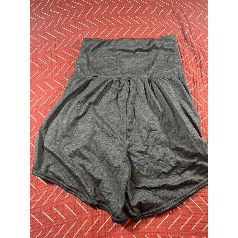 Free People Movement Charcoal Grey High Waisted Dolphin‎ Hem Shorts Womens